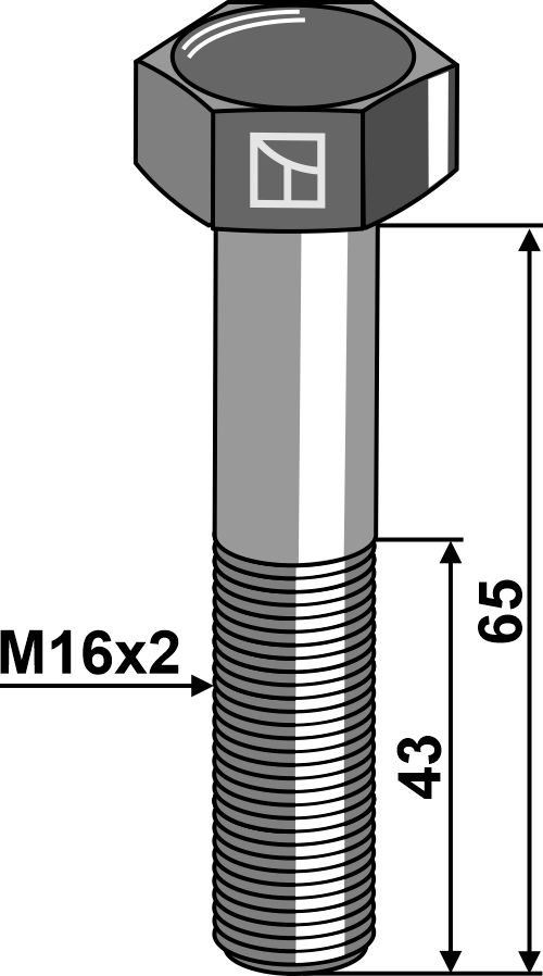 Bolt M16x2x65 u. møtrik