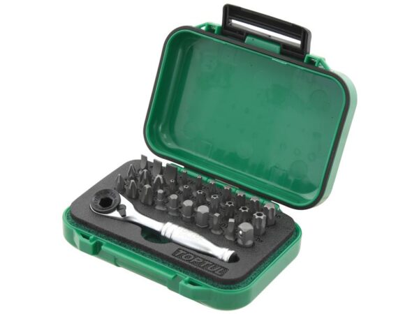 Bitssæt m/skralde 1/4'' (mini) (31 stk.)