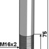 Bolt M16x2x75 u. møtrik