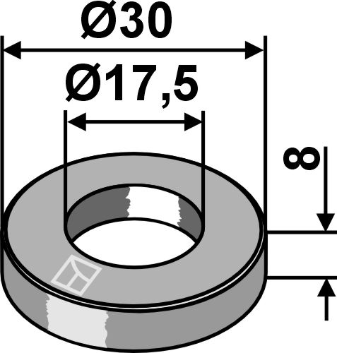 Skive Ø30x8xØ17,5 - DIN7989-2