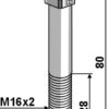 Bolt M16x2x80 galvaniseret