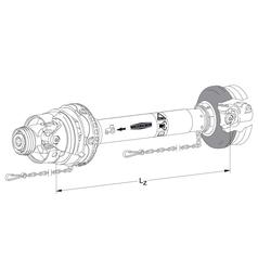 Walterscheid PTO Aksel (EUCV), (Lz) Længde: 1210mm, 1 3/8'' x 6 Spline 80° W.A. Slide Lock til 1 3/8'' x 6 Spline Slide Lock