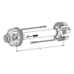 Walterscheid PTO Aksel - (Lz) Længde: 1210mm, 1 3/8'' x 6 Spline Slide Lock til 1 3/8'' x 6 Spline Slide Lock