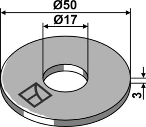 179021v Skive Ø50x3xØ17 - DIN9021