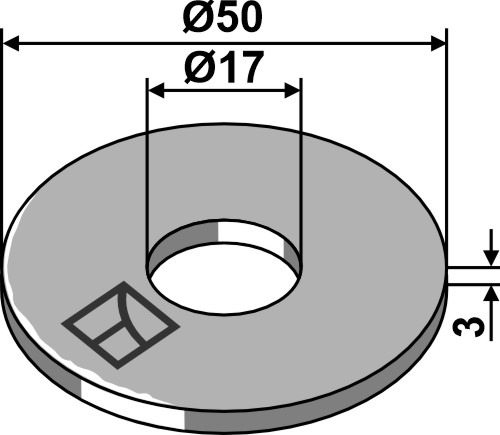 Skive Ø50x3xØ17 - DIN9021
