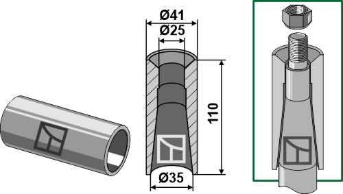 Svejse bøsning 110mm
