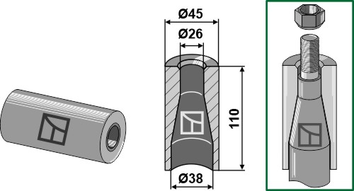 Svejse bøsning 110mm