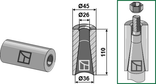 Svejse bøsning 110mm