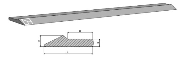 Skær for læsserskovl 254 x 57 mm