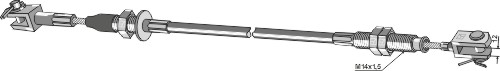Bowden bremsekabel - 2475mm