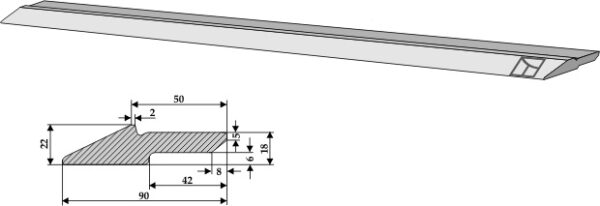 Skær for læsserskovl 90 x 22 mm