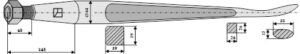 Frontlæssertand (Skeformet) - 1100mm