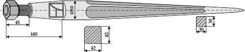 Frontlæssertand - 1100mm