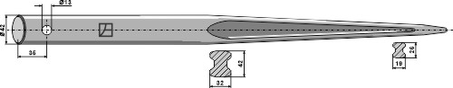 Frontlæssertand - 1100mm