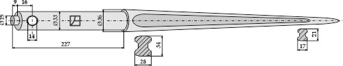 Frontlæssertand - 1140mm