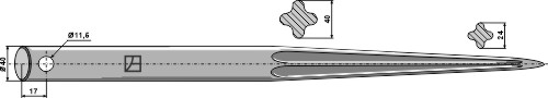 Frontlæssertand - 1200mm
