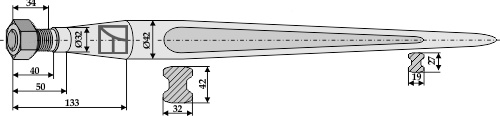 Frontlæssertand - 1400mm