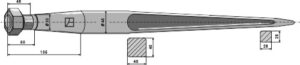 Frontlæssertand - 1400mm