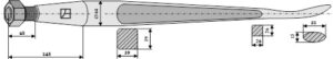 Frontlæssertand (Skeformet) - 1400mm