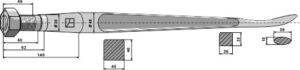 181413 Frontlæssertand (Skeformet) - 1400mm
