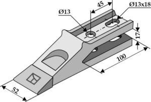 Standard tand for frontskovl