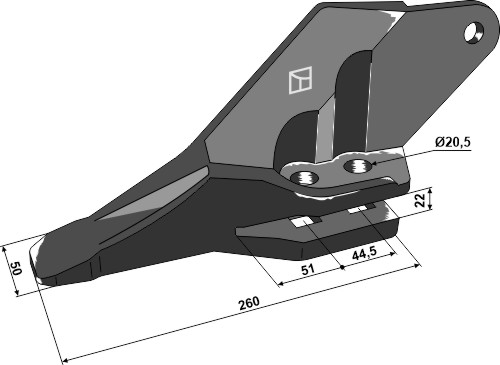 Graveskovl tand - højre (JCB)