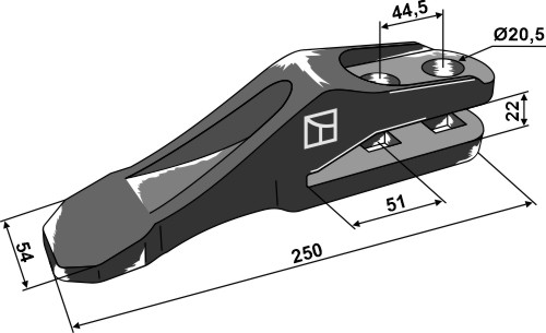 Graveskovl tand (JCB)