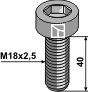 Umbracobolt M18x2,5x40 - 12.9 u. møtrik