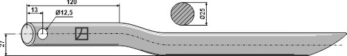 Frontlæssertand - 560mm