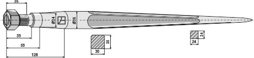 Frontlæssertand - 680mm