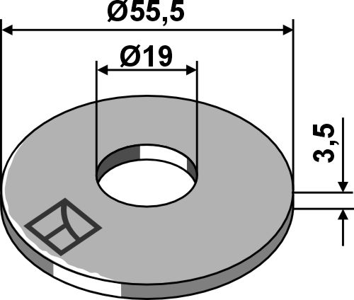 Skive Ø55,5x3,5xØ19 - ISO7093-1