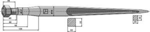 Frontlæssertand - 800mm