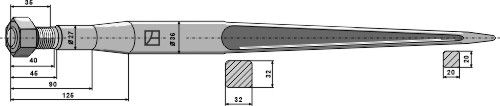 Frontlæssertand - 800mm