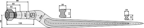 Frontlæssertand Ensilage - 810mm