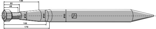 Frontlæssertand - 880mm