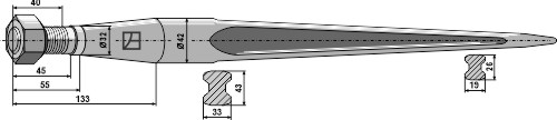 Frontlæssertand - 900mm