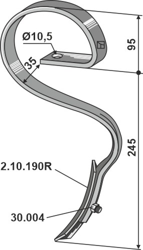 Harvetand 25x8 m. spids