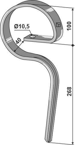 Harvetand 25x8 - lige