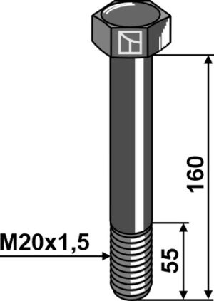 Skrue M20x1,5x160 - 10.9