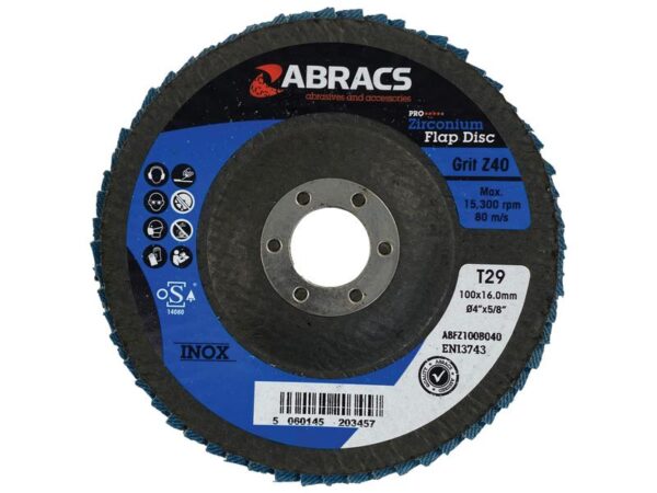 20183_pic1 Slibeskive (flap disc) Ø100 x 10 x 16mm - 40 Korn