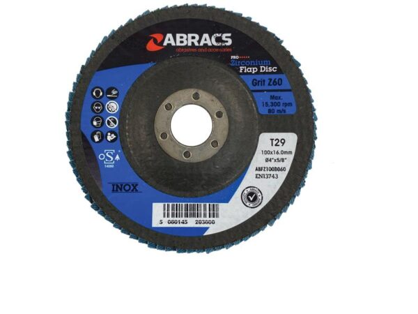 20186_pic1 Slibeskive (flap disc) Ø100 x 10 x 16mm - 60 Korn