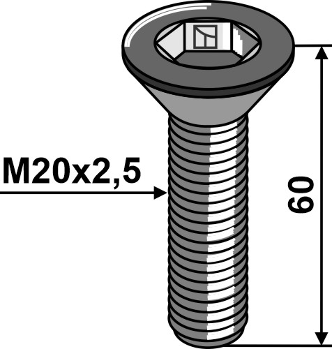 Umbracobolt M20x2,5x60 - 10.9 u. møtrik
