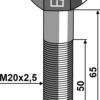Bolt M20x2,5x65 u. møtrik