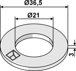 207090v Skive Ø36,5x3xØ21 - DIN7090 A20 HV200