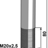 Bolt M20x2,5x80 u. møtrik