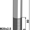 Bolt M20x2,5x80 u. møtrik