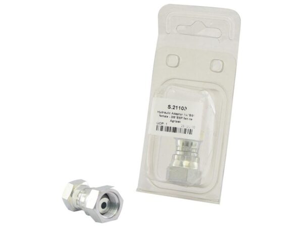 Hydraulikadapter 1/4'' BSP Drejelig hun x 3/8'' BSP Drejelig hun (Agripak 1 stk.)