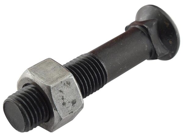 Monteringsbolt (rund) & Møtrik - M14 x 80mm, Trækstyrke 12.9 (25 stk. Kasse)
