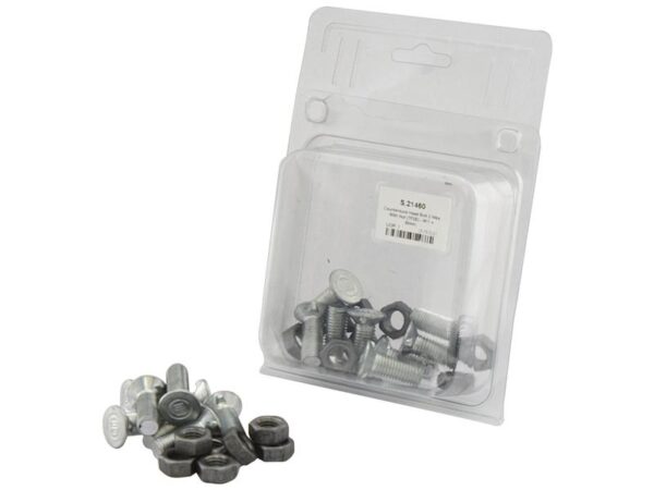 Monteringsbolt (rund) & Møtrik - M11 x 30mm, Trækstyrke 10.9 (8 stk. Agripak)