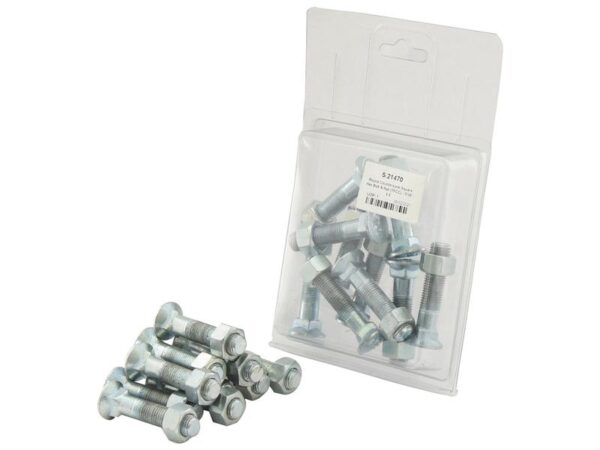 Monteringsbolt (rund) & Møtrik - 7/16'' x 2-1/8'' Trækstyrke 8.8 (10 stk. Agripak)